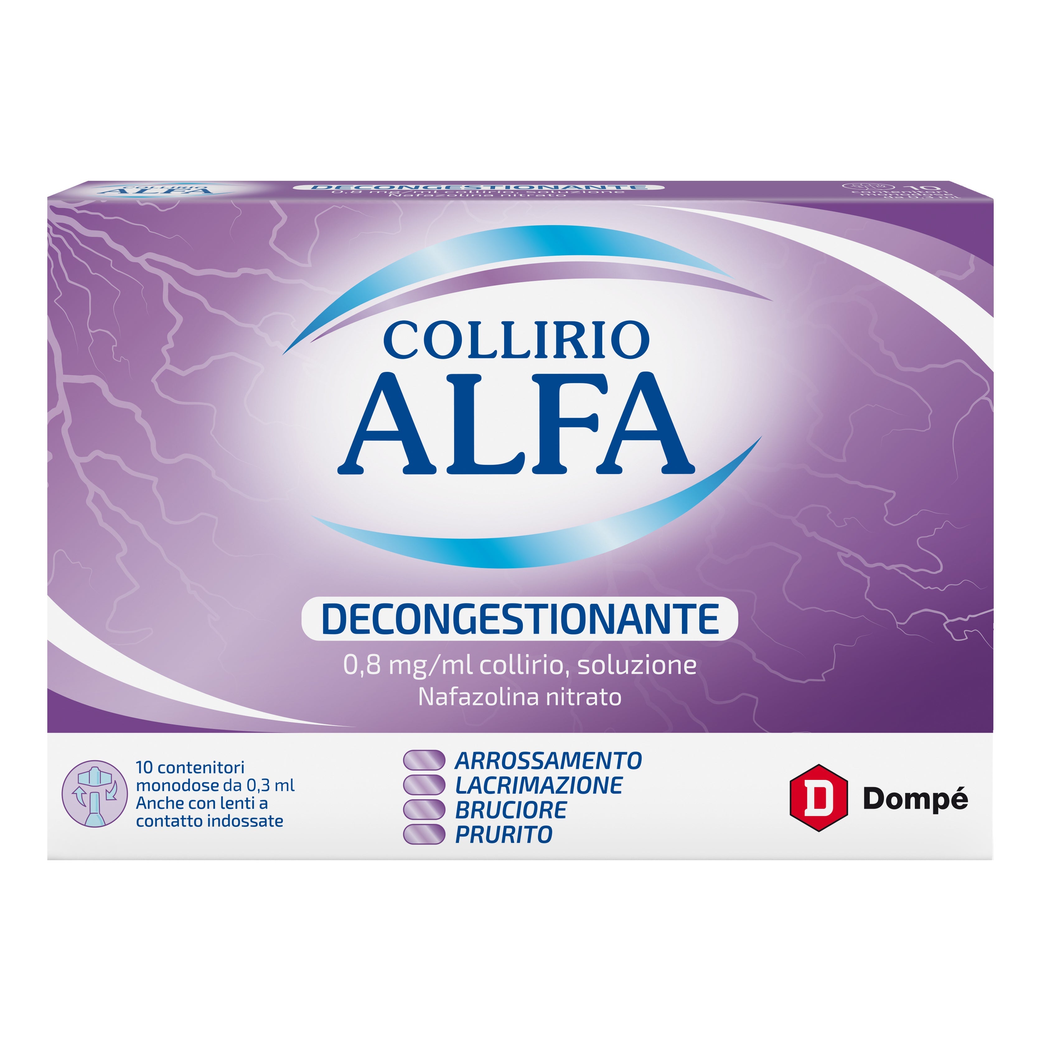 COLLIRIO ALFA DECONGESTIONANTE*10 monodosi collirio 0,3 ml 0,8 mg/ml
