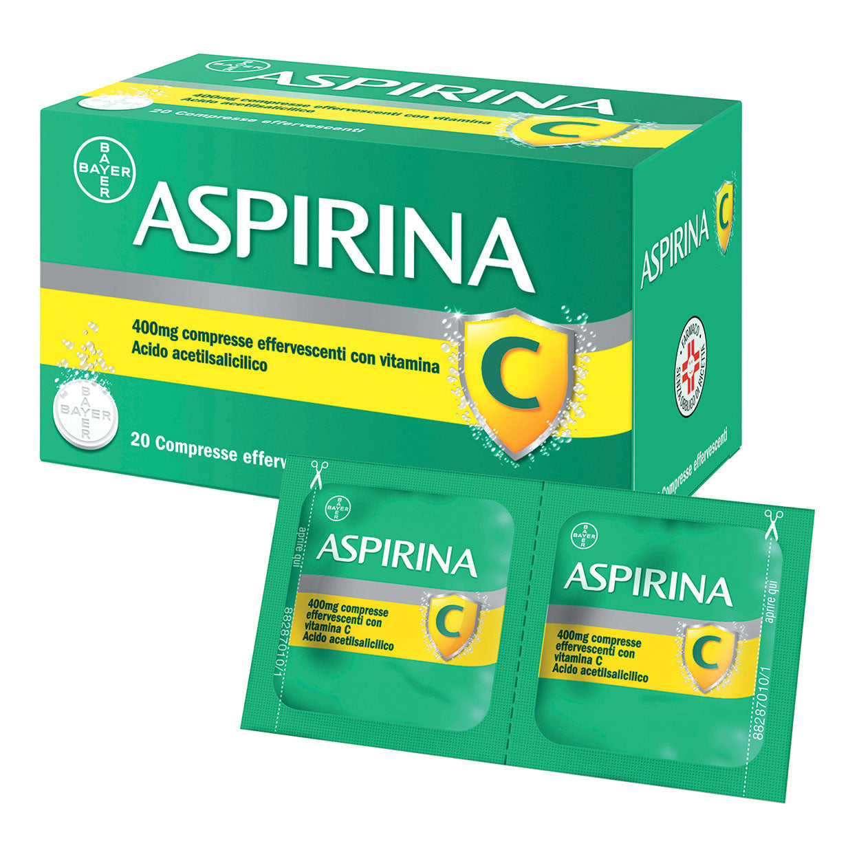 ASPIRINA C*20 cpr eff 400 mg + 240 mg