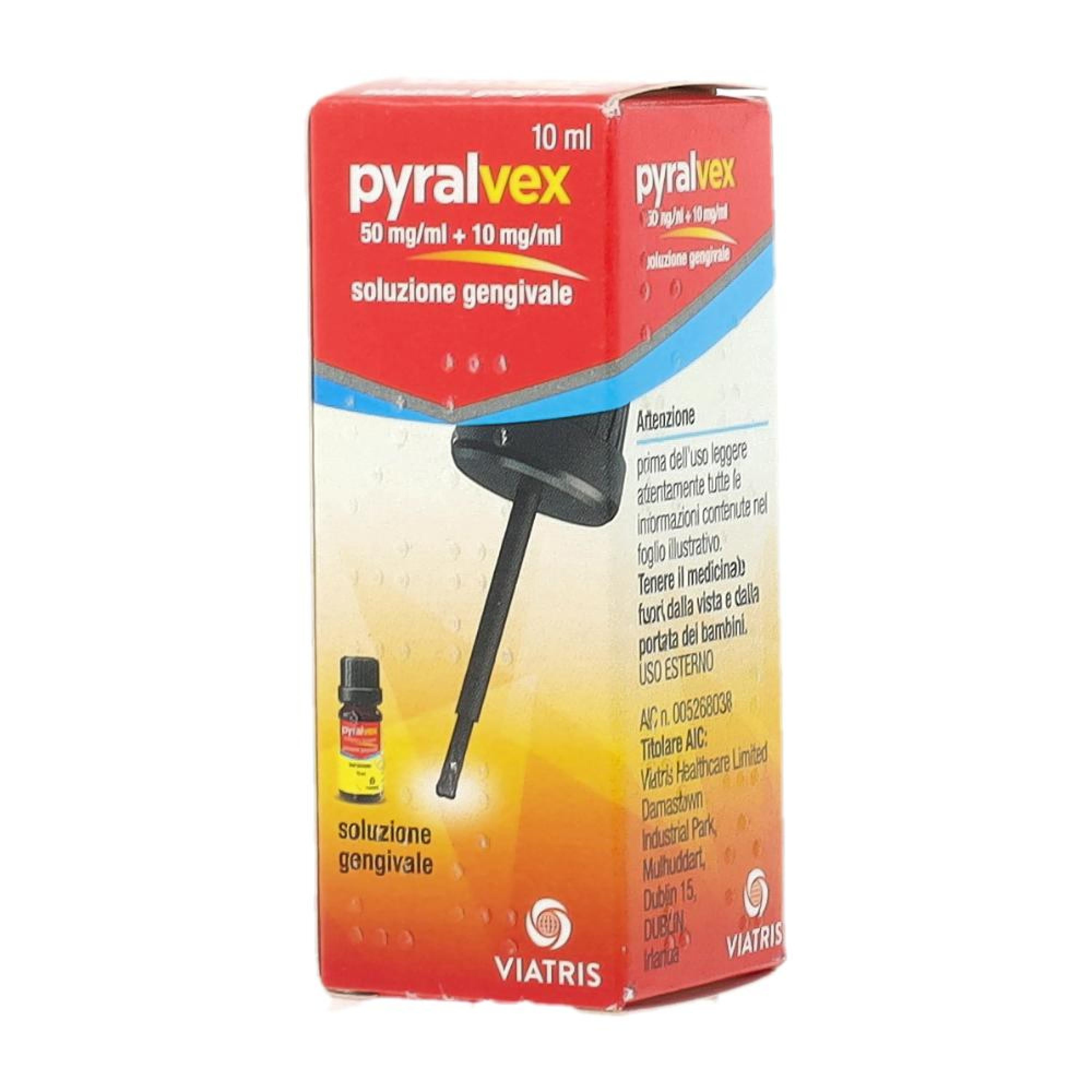 PYRALVEX*soluz gengivale 10 ml 50 mg/ml + 10 mg/ml