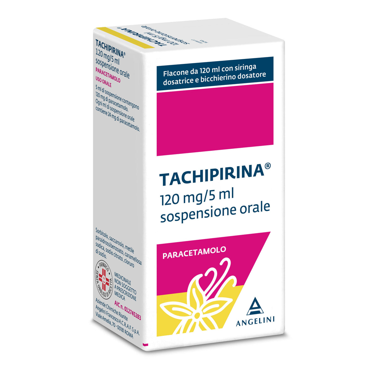 TACHIPIRINA*orale sosp 120 ml 120 mg/5 ml + adattatore + siringa dosatrice + bicchierino dosatore gusto vaniglia caramello