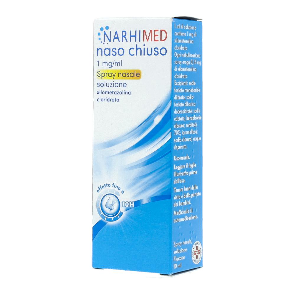 NARHIMED NASO CHIUSO*spray nasale 10 ml 1 mg/ml soluzione con nebulizzazione attivata verticalmente