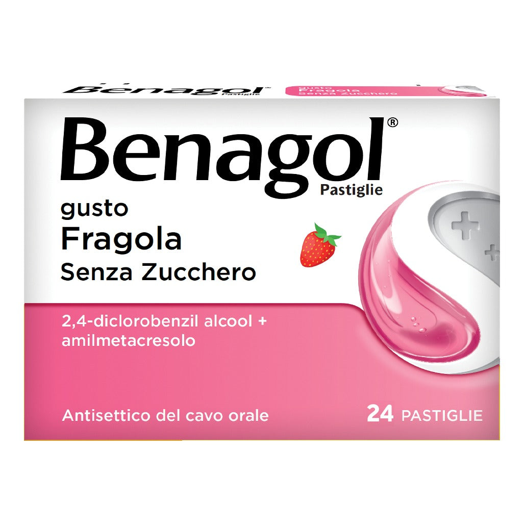 BENAGOL*24 pastiglie 0,6 mg + 1,2 mg fragola senza zucchero