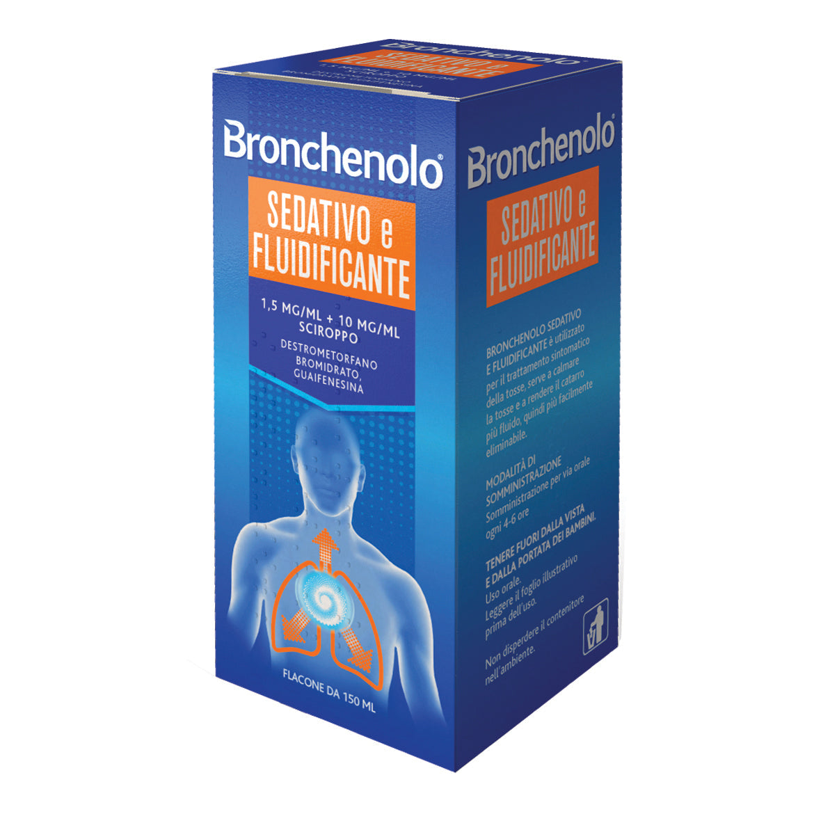 BRONCHENOLO SEDATIVO E FLUIDIFICANTE*sciroppo 150 ml 1,5 mg/ml + 10 mg/ml