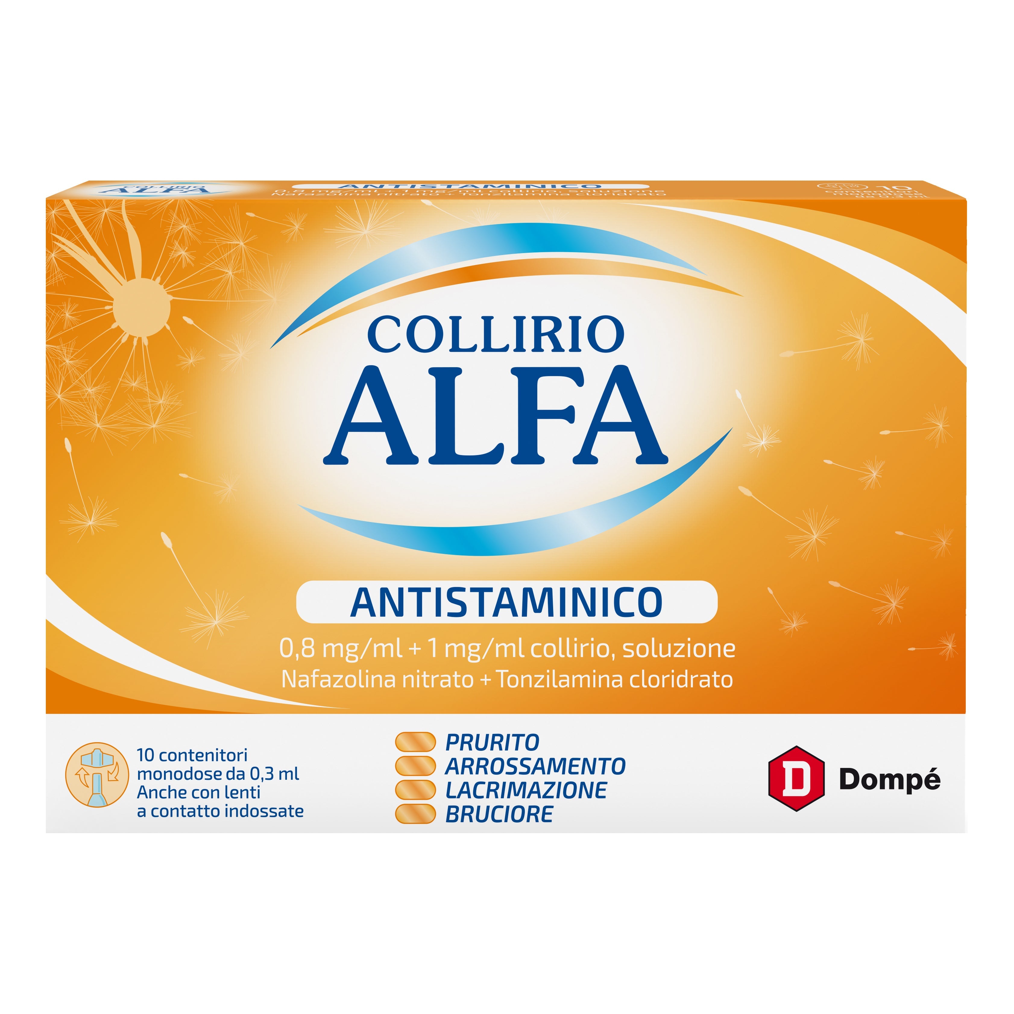 COLLIRIO ALFA ANTISTAMINICO*10 monod collirio 0,8 mg/ ml + 1mg/ml 0,3 ml