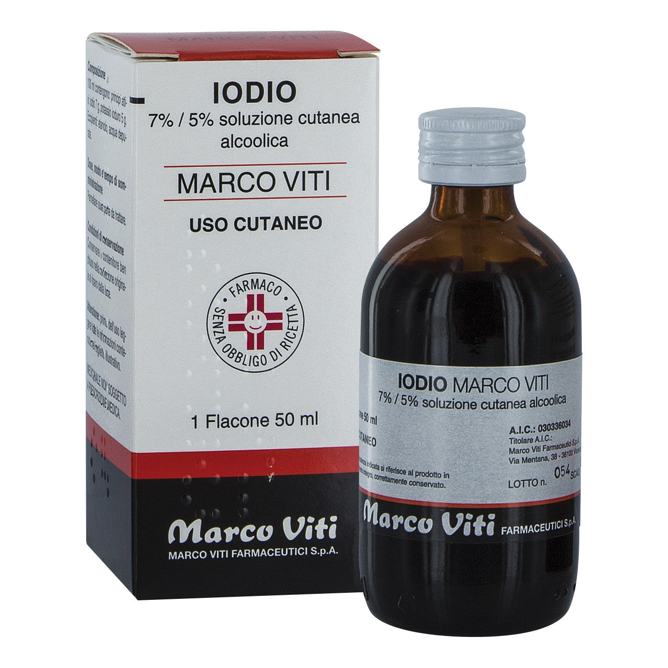 IODIO SOLUZIONE ALCOLICA I (MARCO VITI)*soluz cutanea 50 ml7% + 5%