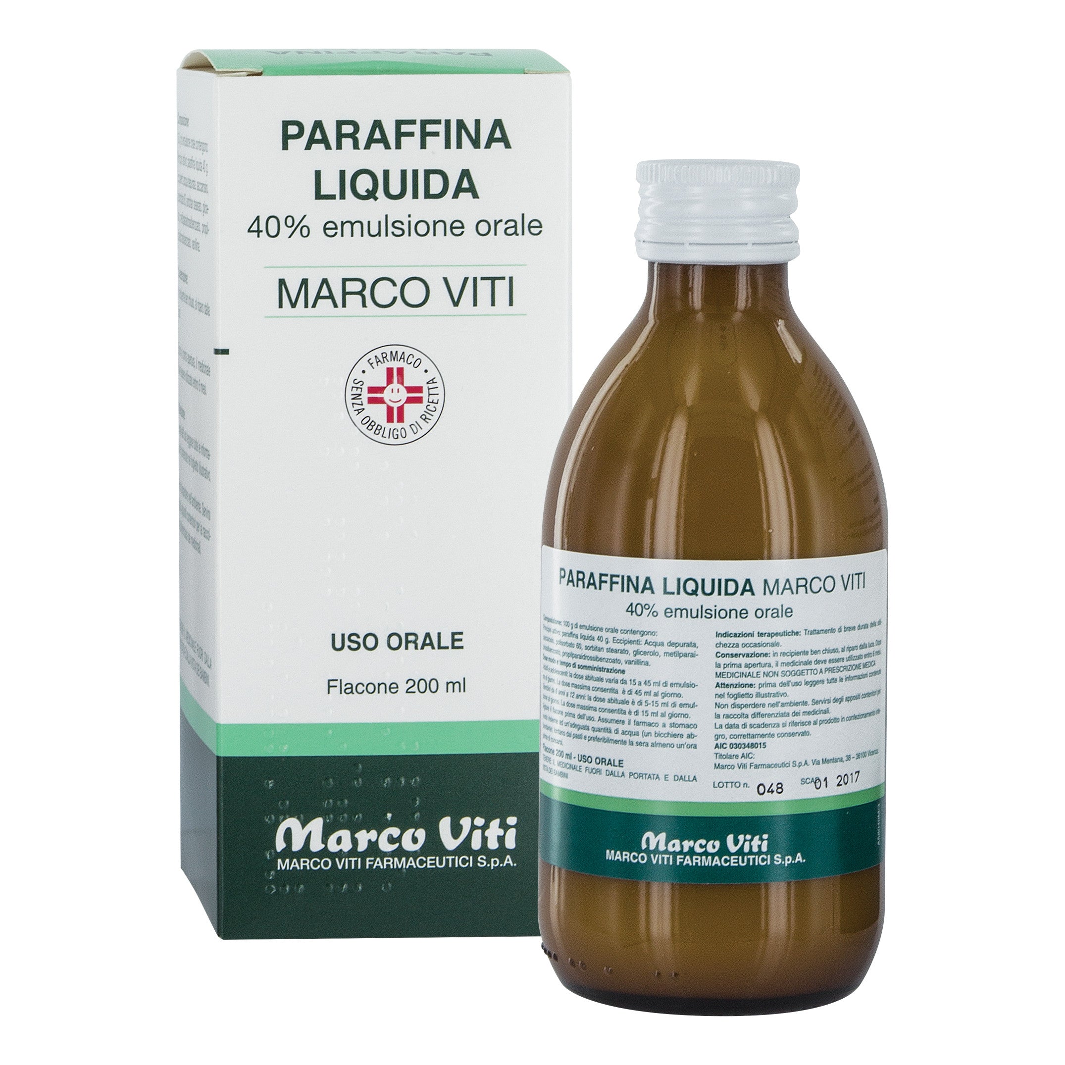 PARAFFINA LIQUIDA (MARCO VITI)*emuls orale 200 g 40%