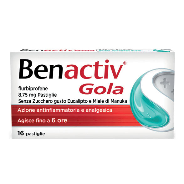 BENACTIV GOLA*16 pastiglie 8,75 mg senza zucchero miele di manuka e eucalipto