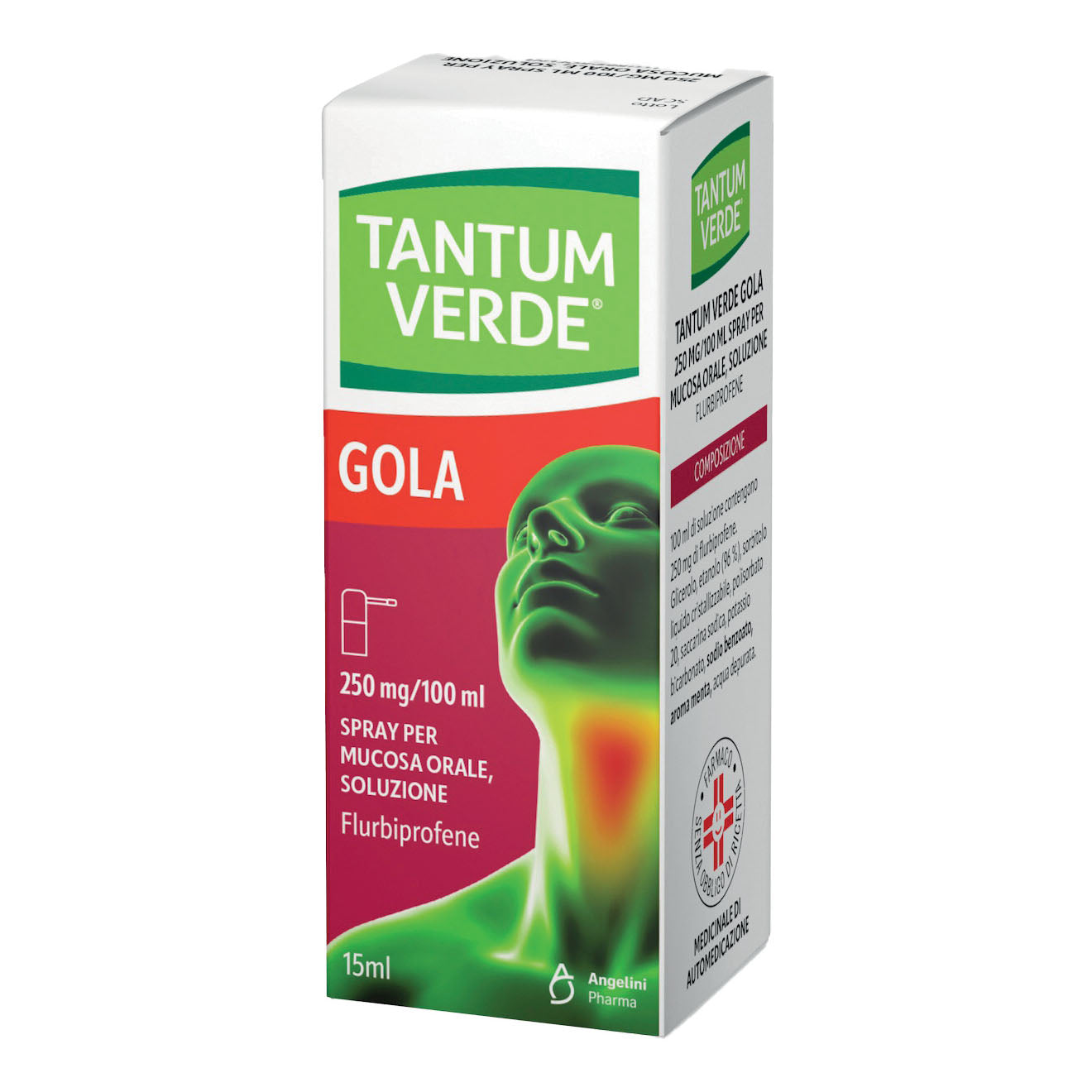 TANTUM VERDE GOLA*spray mucosa orale 15 ml 0,25% gusto camomilla e miele
