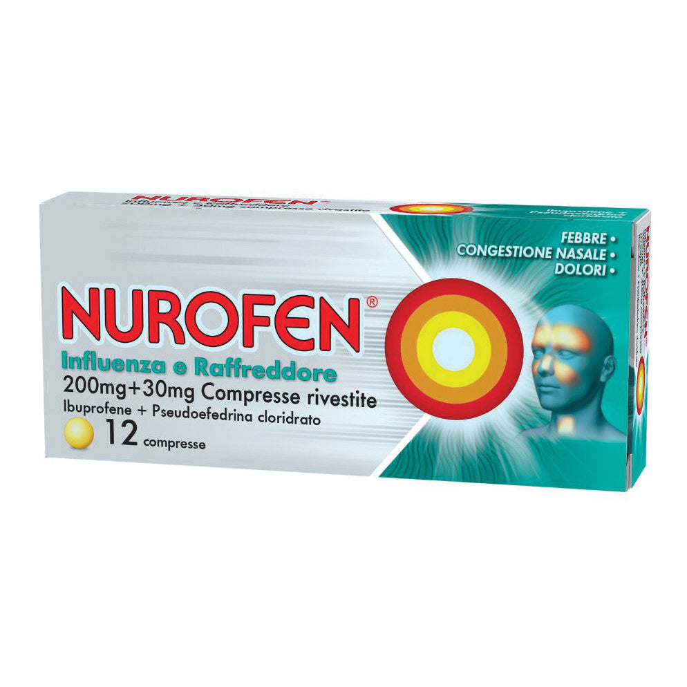 NUROFEN INFLUENZA E RAFFREDDORE*12 cpr riv 200 mg + 30 mg