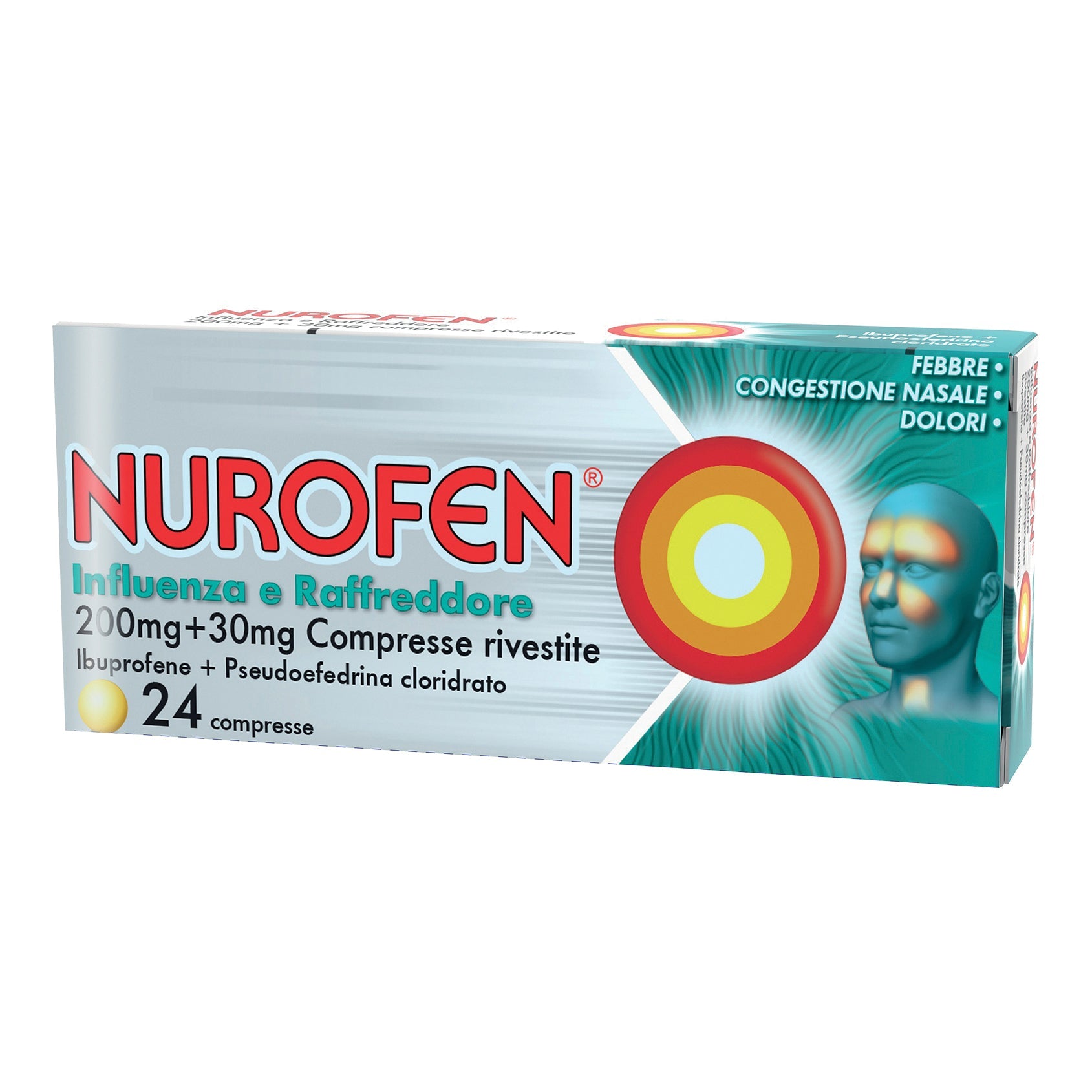 NUROFEN INFLUENZA E RAFFREDDORE*24 cpr riv 200 mg + 30 mg