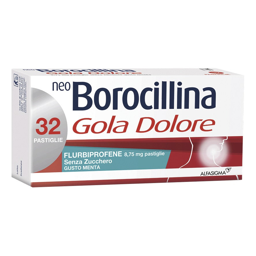 NEOBOROCILLINA GOLA DOLORE*32 pastiglie 8,75 mg menta senzazucchero