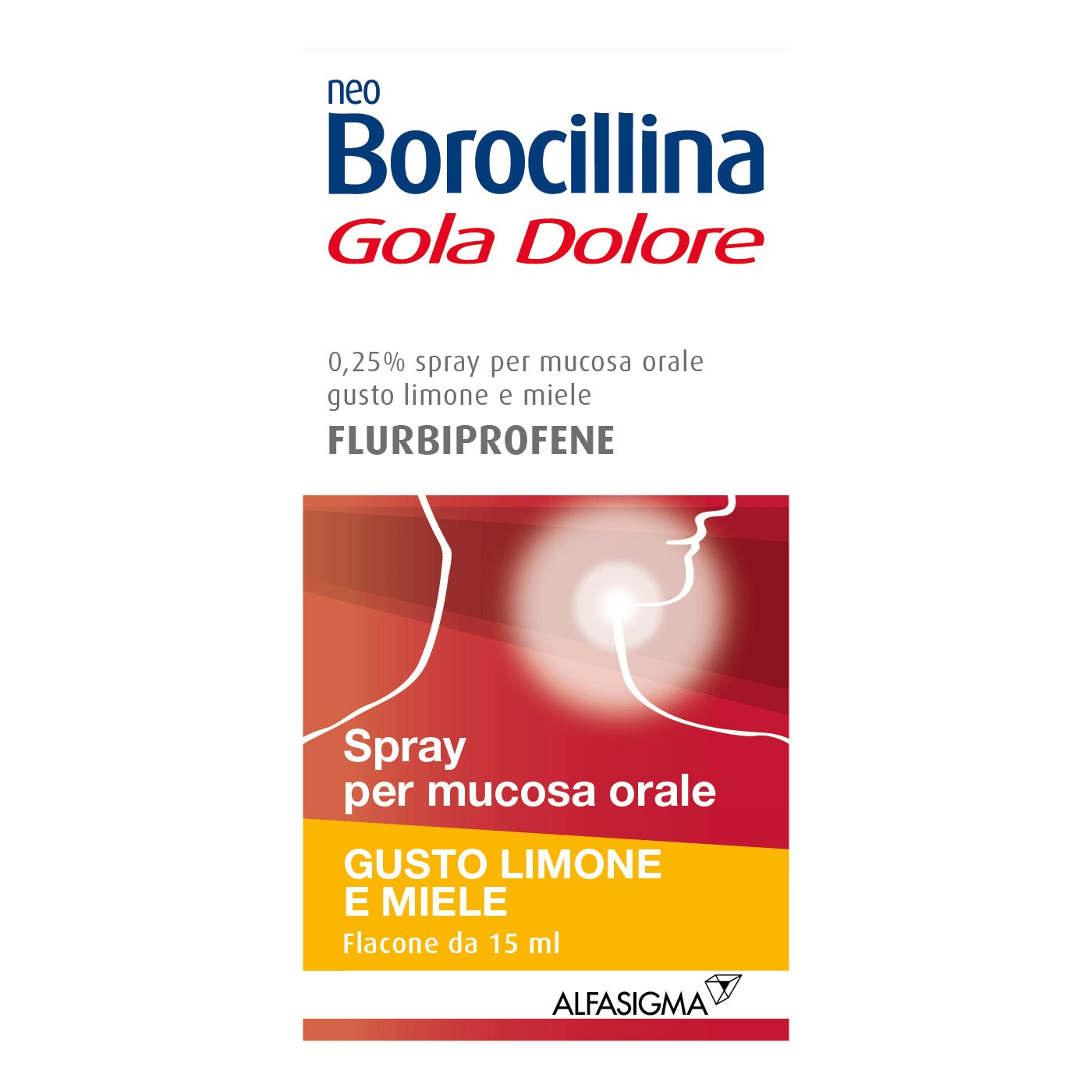 NEOBOROCILLINA GOLA DOLORE*1 flaconcino spray mucosa orale 15 ml 0,25% limone e miele