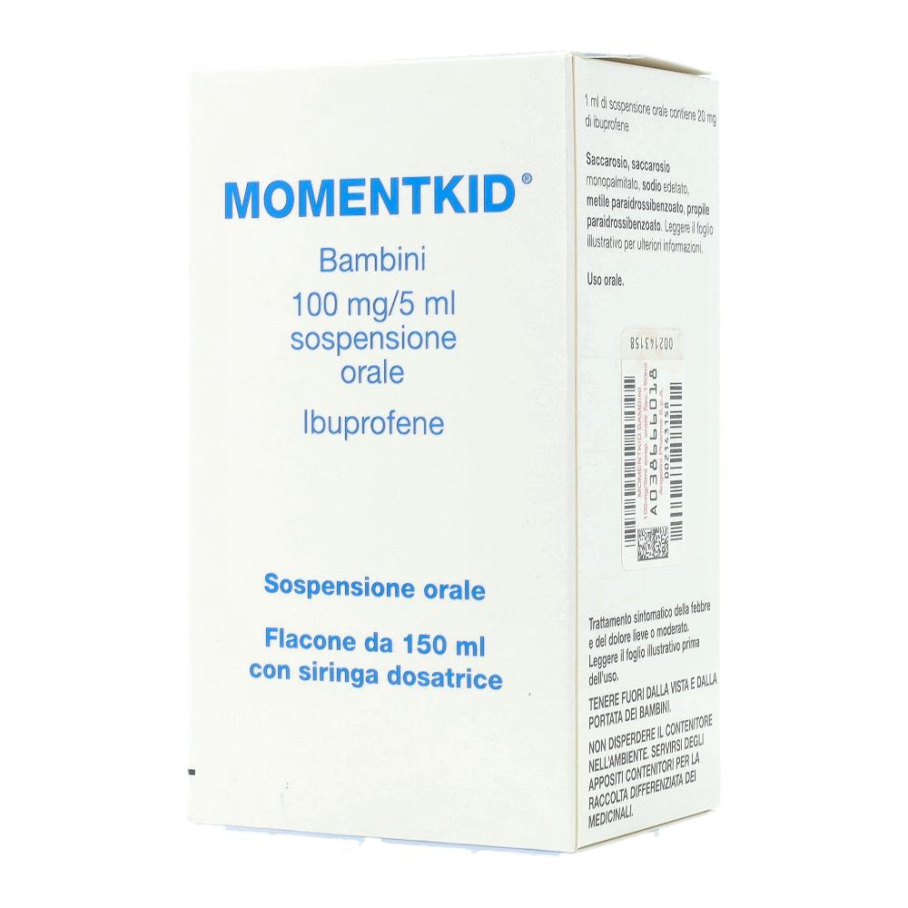 MOMENTKID*BB orale sosp flacone 150 ml 100 mg/5 ml gusto miele e banana