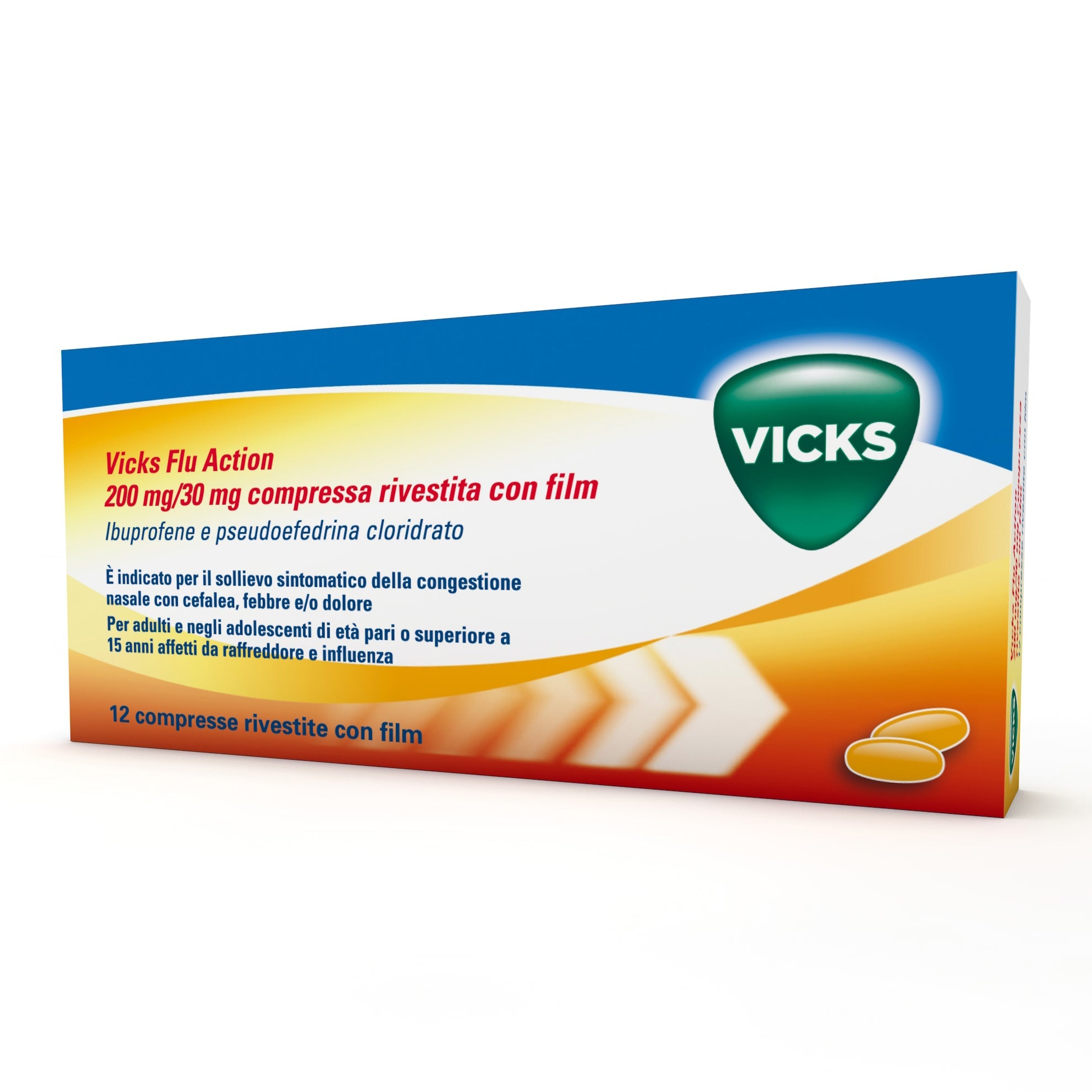 VICKS FLU ACTION*12 cpr riv 200 mg + 30 mg