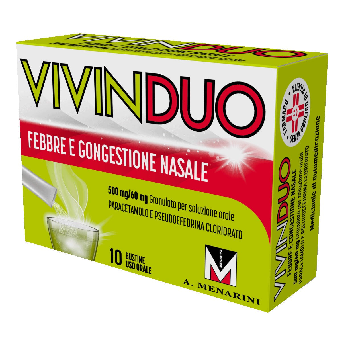 VIVINDUO FEBBRE E CONGESTIONE NASALE*orale 10 bustine 500 mg+ 60 mg