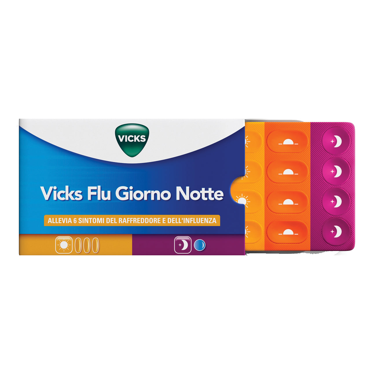 VICKS FLU GIORNO NOTTE*12 cpr giorno + 4 cpr notte