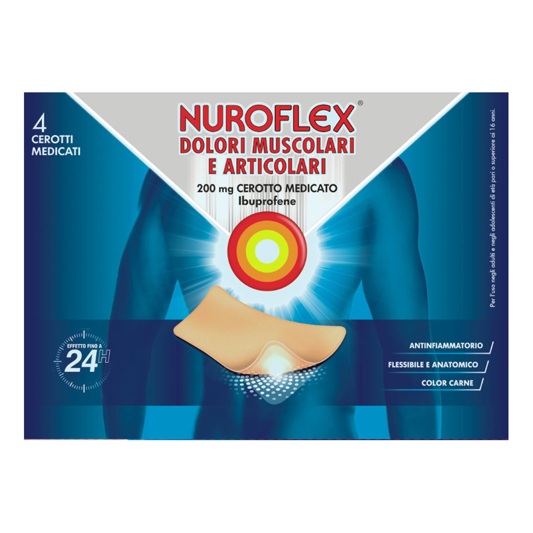 NUROFLEX DOLORI MUSCOLARI E ARTICOLARI*4 cerotti medicati 200 mg