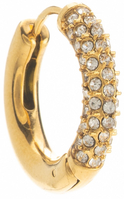 ORECCHINO CERCHIO STRASS ORO