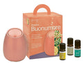 PURAE RESPIRA BUONUMORE KIT CON DIFFUSORE A ULTRASUONI E 3 OLI ESSENZIALI BIOLOGICI E PURI DI MENTA PIPERITA, LIMONE, LITSEA