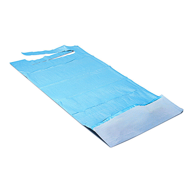 BAVAGLIA ADULTI IN ACCOPPIATO CON TASCA POLIETILENE+CARTA 100 PEZZI MONOUSO