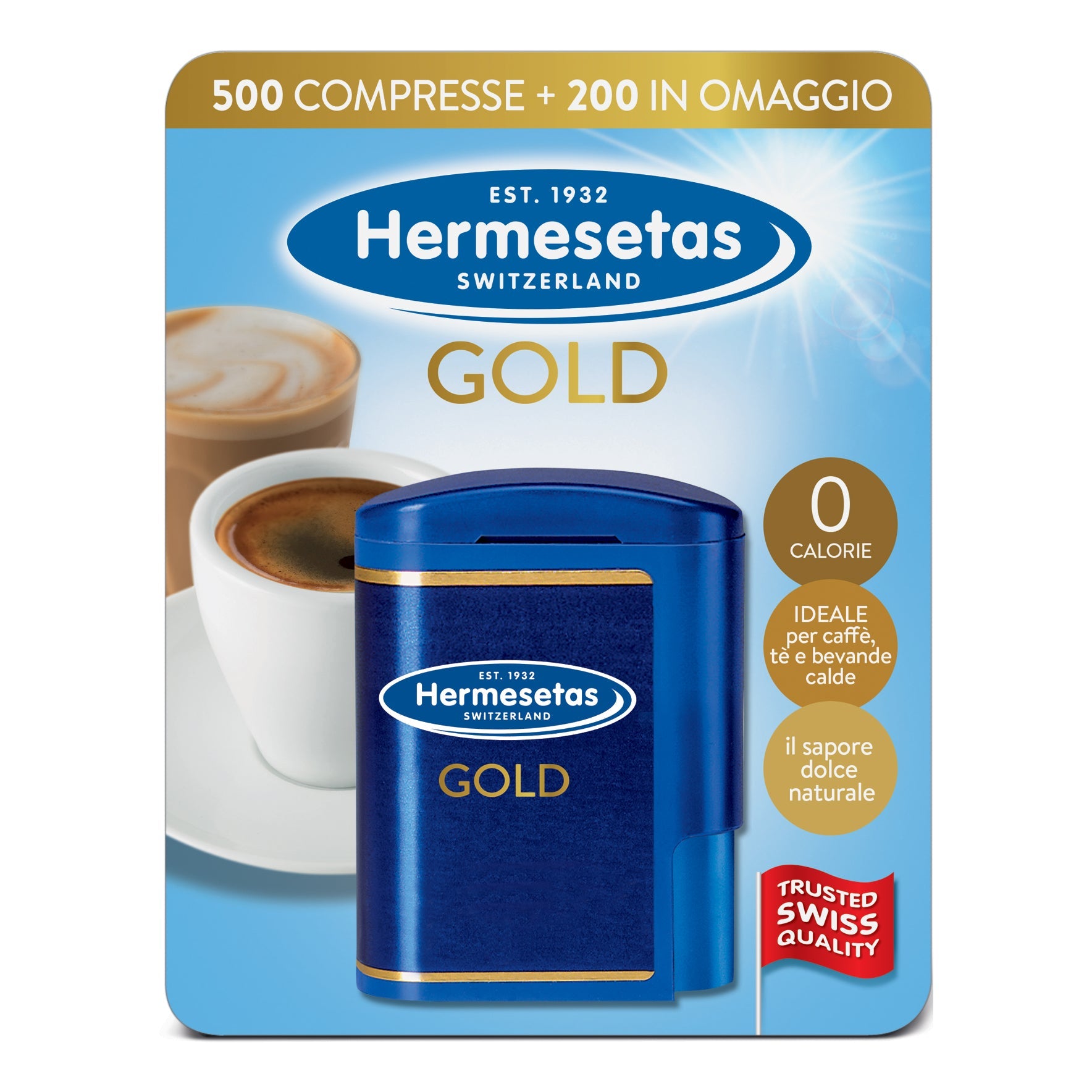 HERMESETAS GOLD 500+200 COMPRESSE 35 G