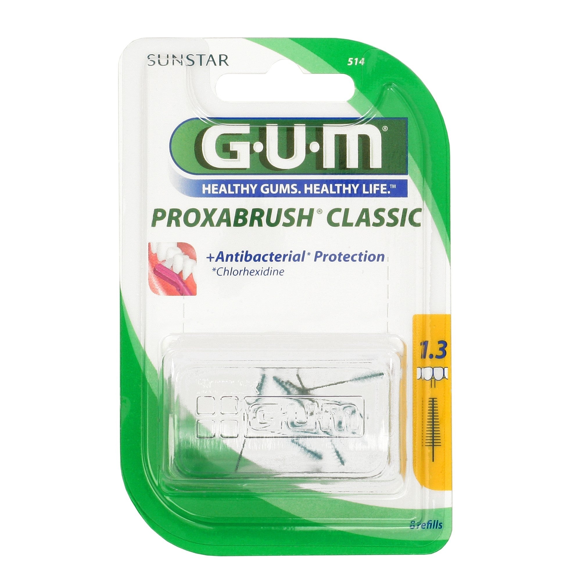 GUM PROXABRUSH CLASSIC 514 SCOVOLINO INTERDENTALE 8 PEZZI