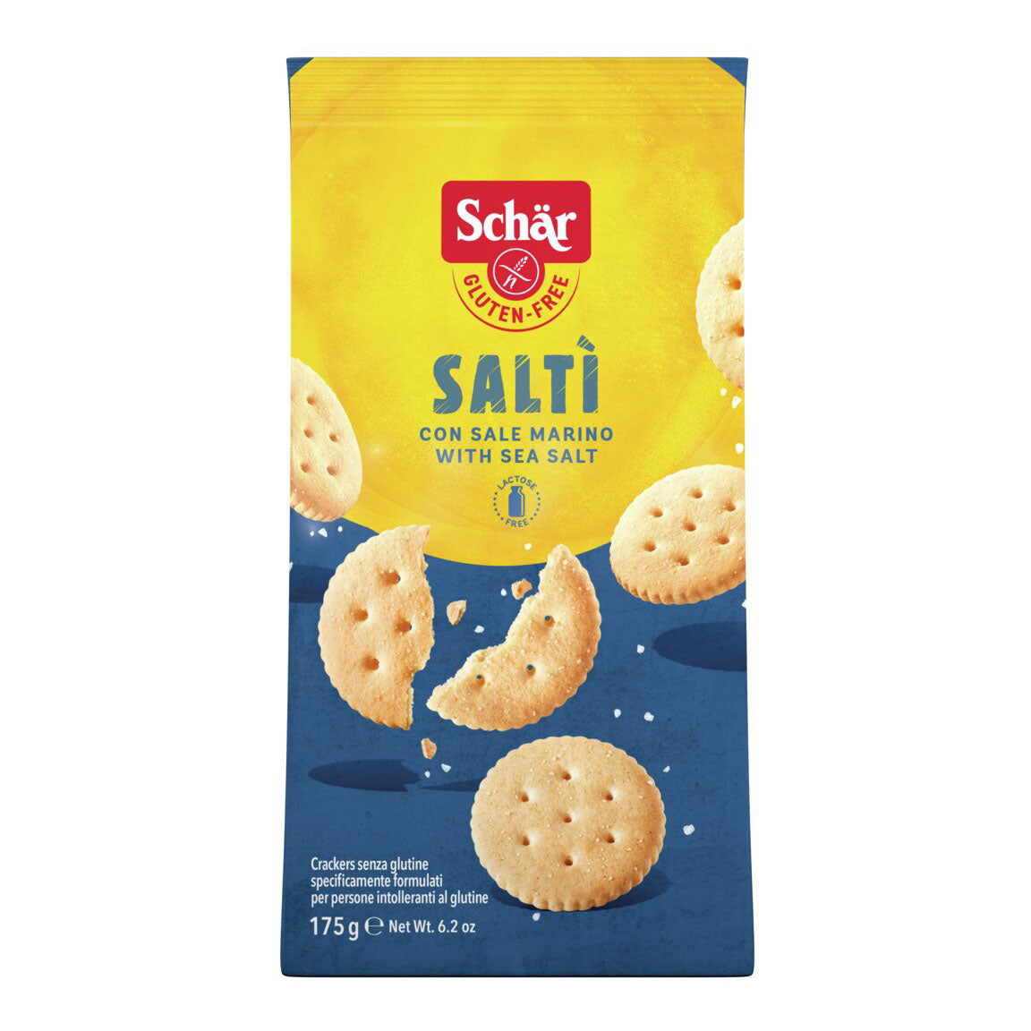 SCHAR SALTI' CRACKER CON SALE MARINO SENZA LATTOSIO 175 G