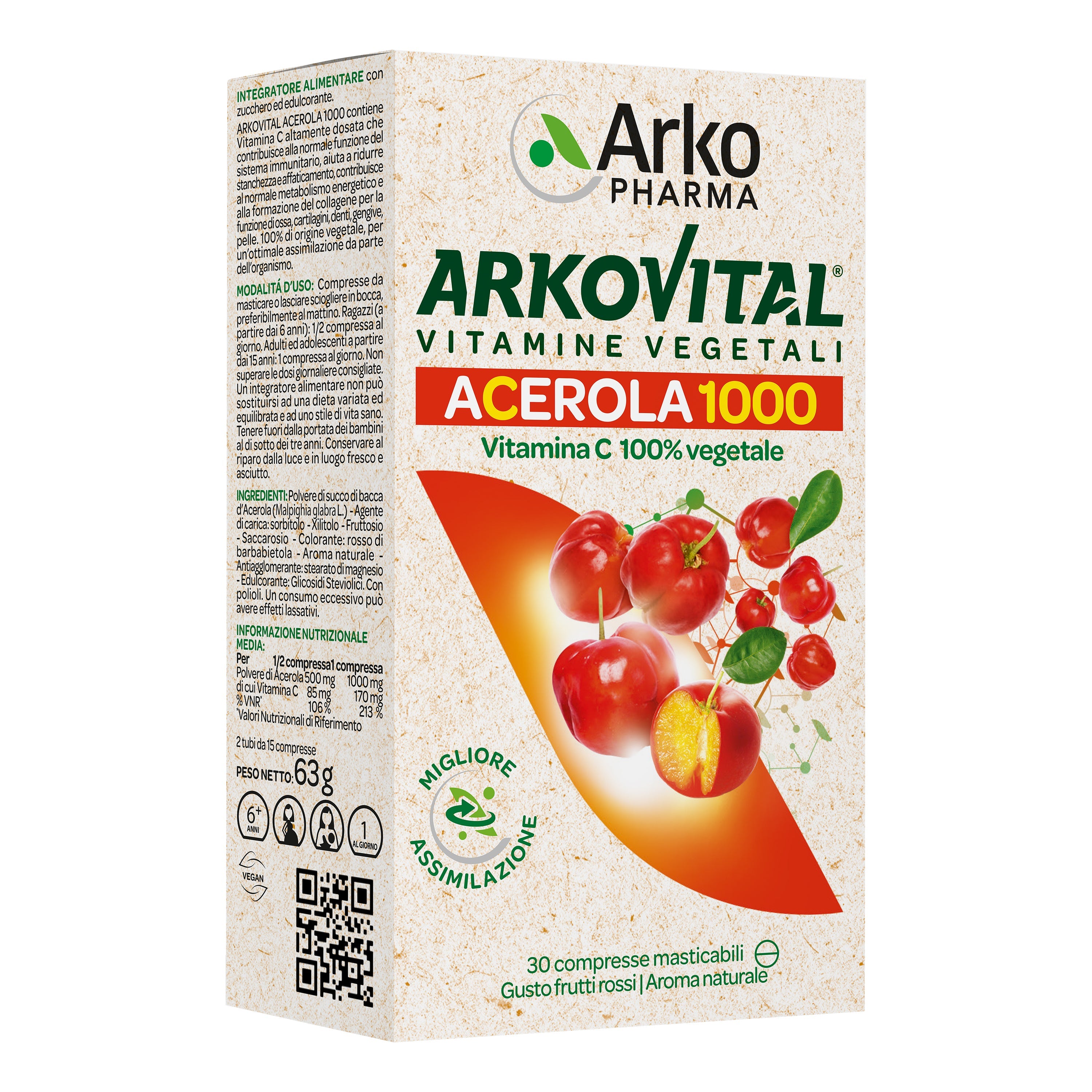 ARKOVITAL ACEROLA 1000 30 COMPRESSE MASTICABILI