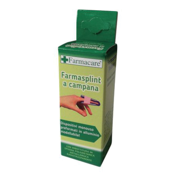 STECCA PER FRATTURA DITA A CAMPANA FARMASPLINT MISURA GRANDEPREFORMATA IN ALLUMINIO MODELLABILE CON IMBOTTITURA IN SPUGNA POLIURETANICA ANTIALLERGICA RADIOTRASPARENTE 15 CM