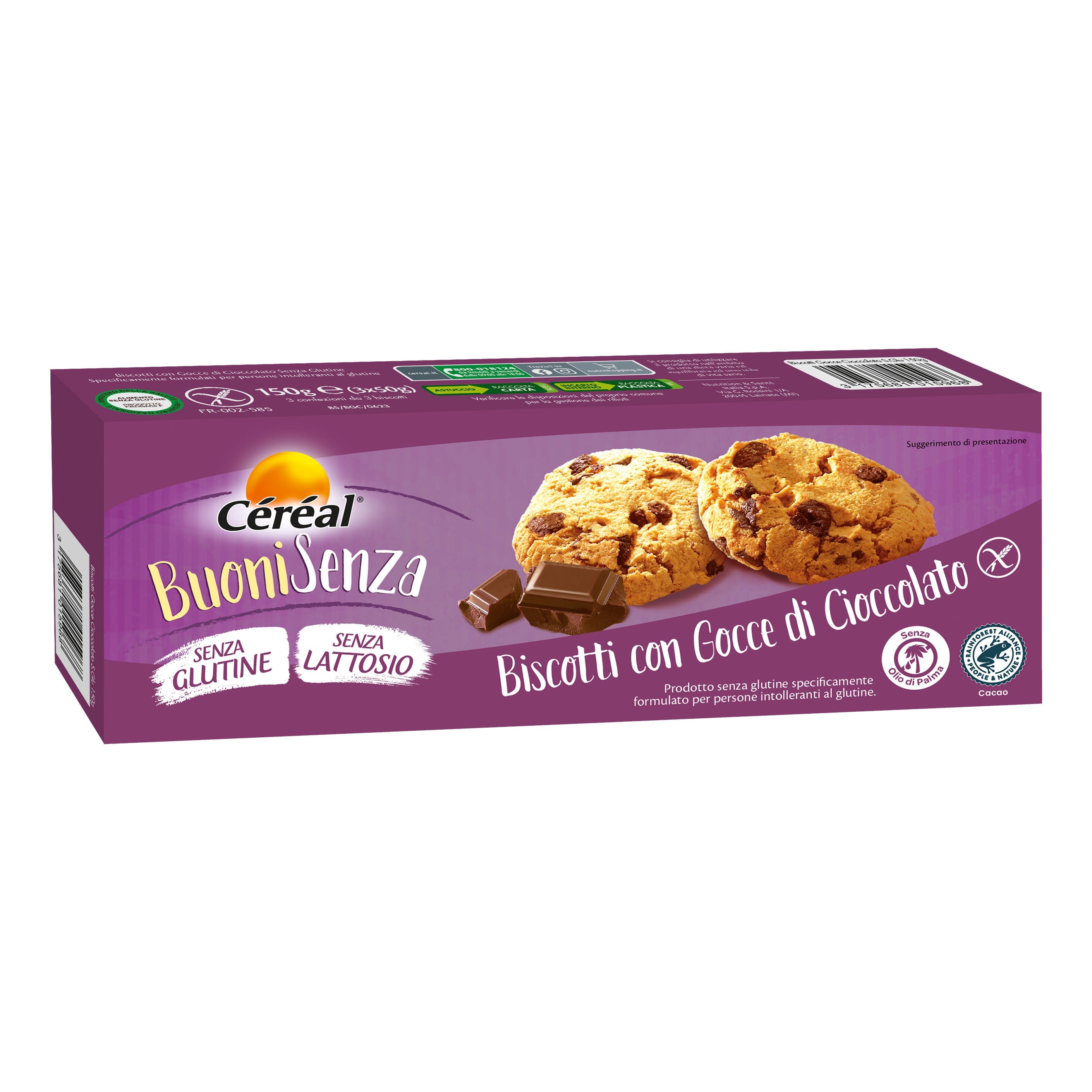CEREAL BISCOTTI GOCCE CIOCCOLATO 150 G