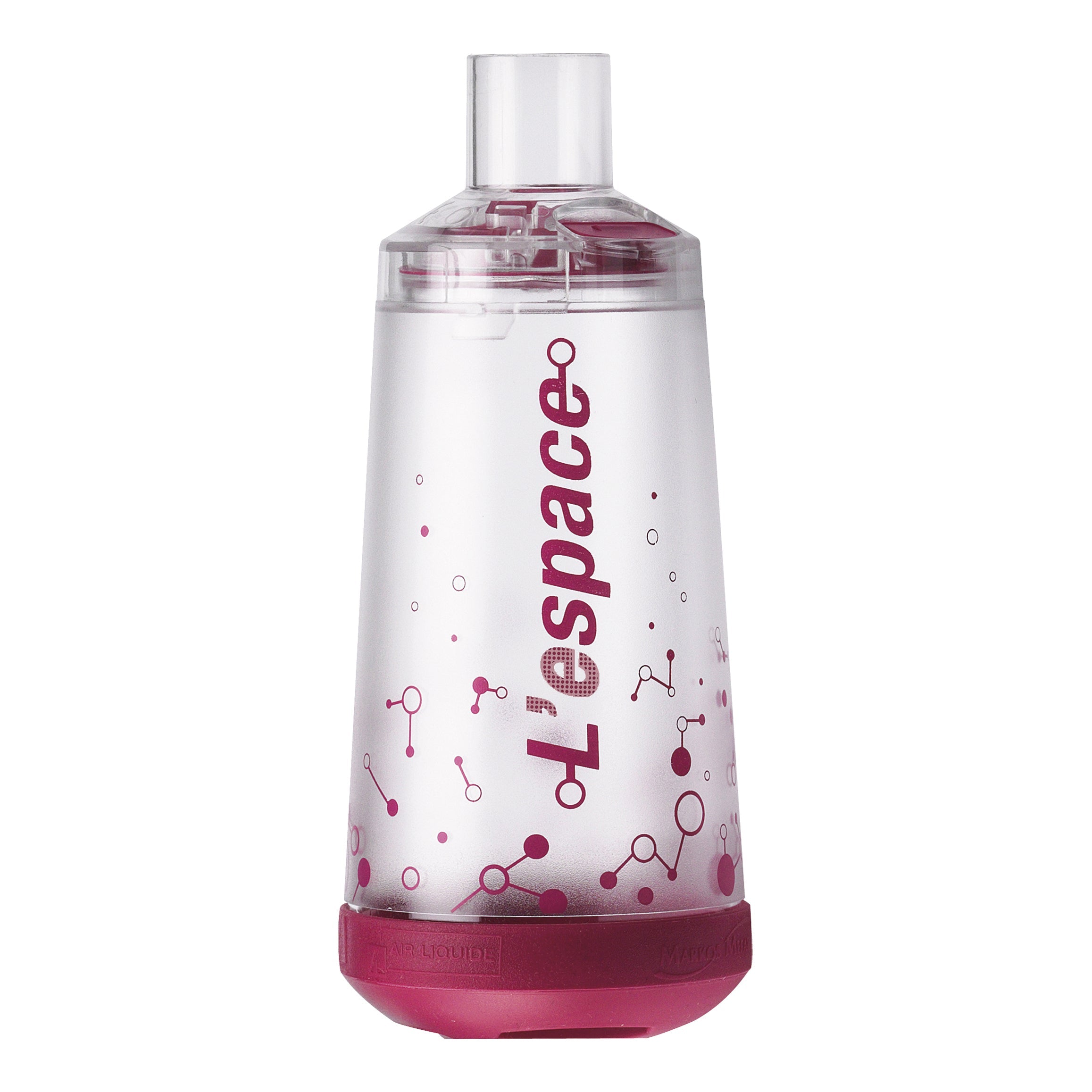 CAMERA DISTANZIATRICE PER EROGATORI SPRAY PREDOSATI L'ESPACE220 ML PER ADULTI CON BOCCAGLIO VALVOLA INSPIRAZIONE 2 VALVOLE ESPIRAZIONE CODICE COLORE MAGENTA