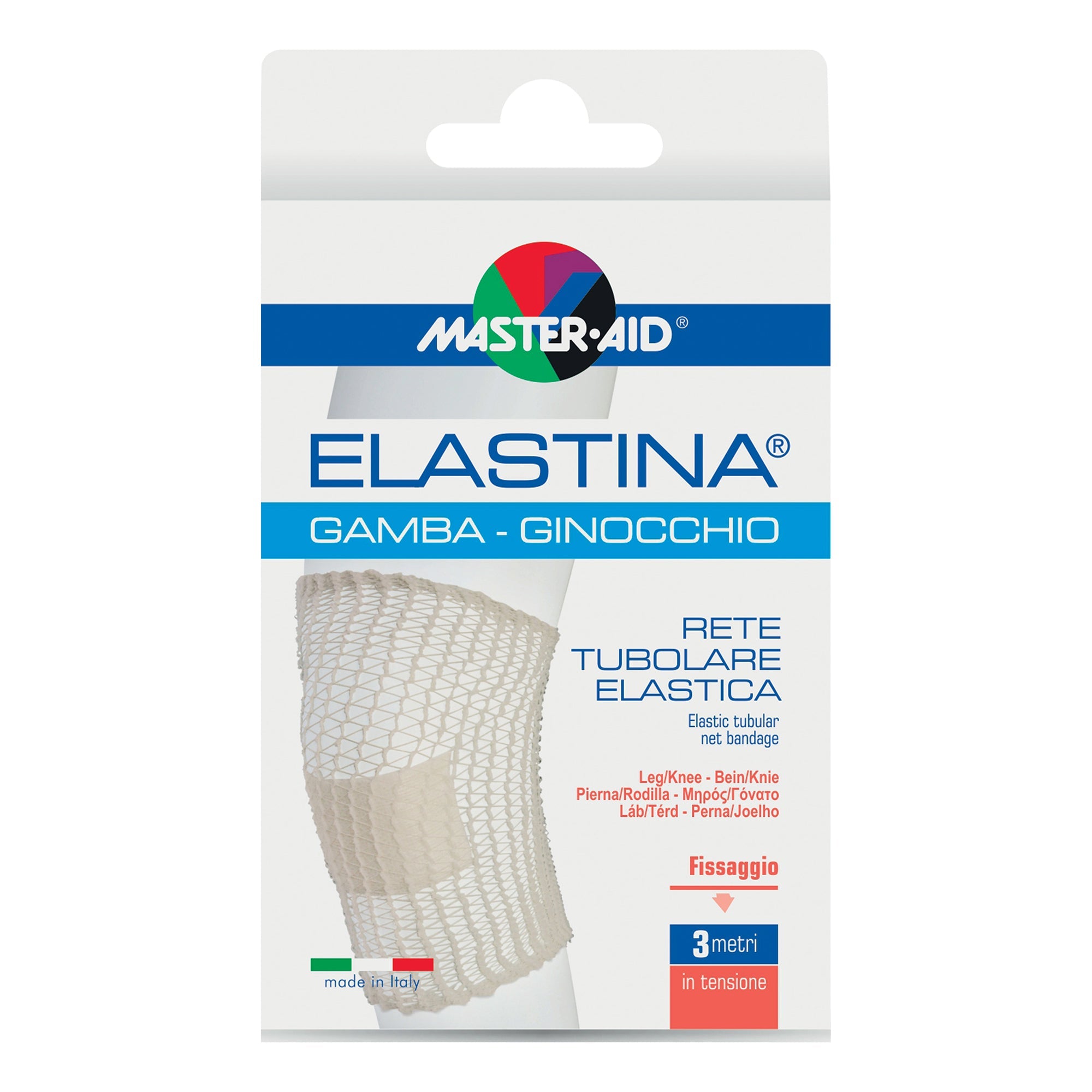 RETE TUBOLARE ELASTICA IPOALLERGENICA MASTER-AID ELASTINA GAMBA/GINOCCHIO 3 MT IN TENSIONE CALIBRO 5 CM