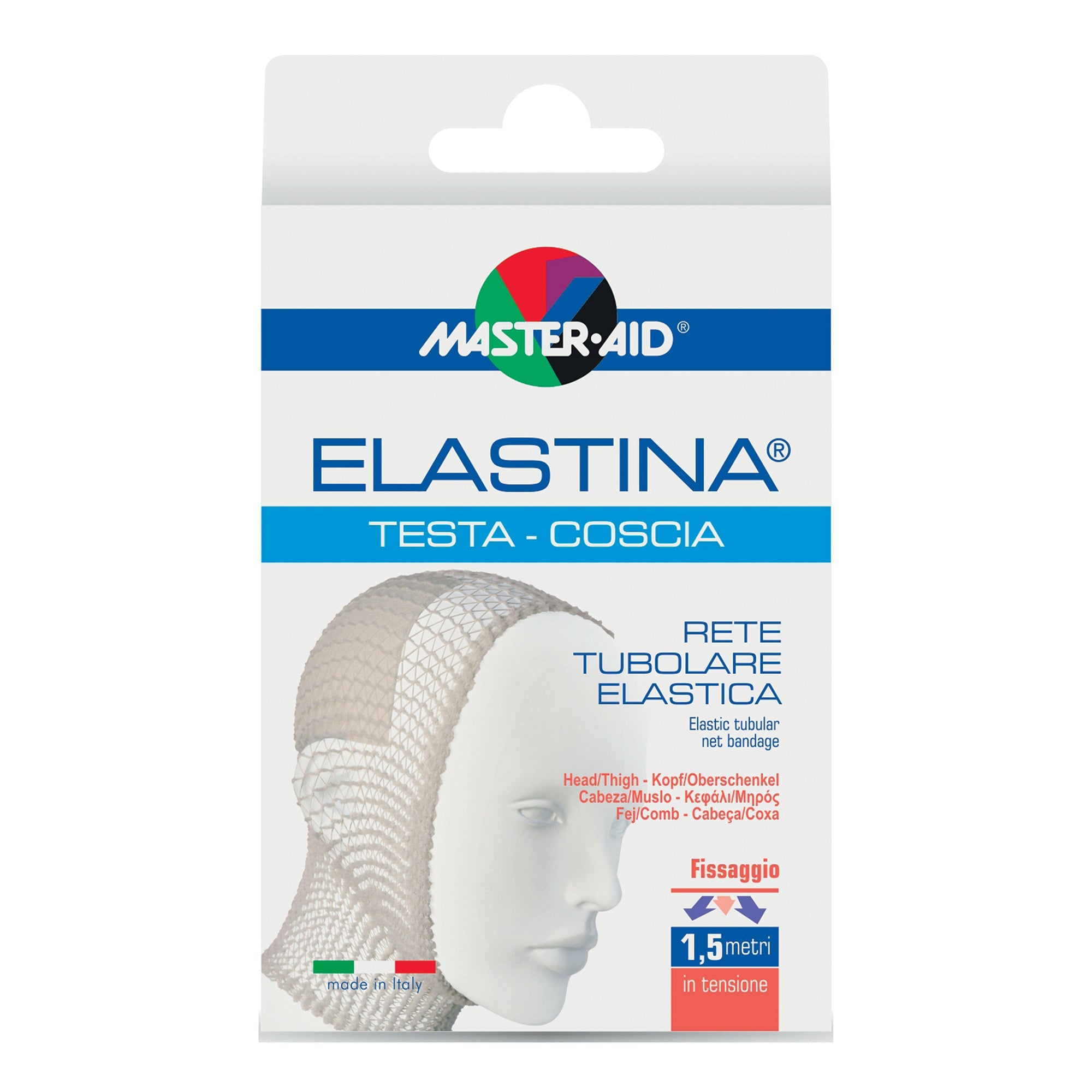 RETE TUBOLARE ELASTICA IPOALLERGENICA MASTER-AID ELASTINA TESTA/COSCIA 1,5 MT IN TENSIONE CALIBRO 6 CM