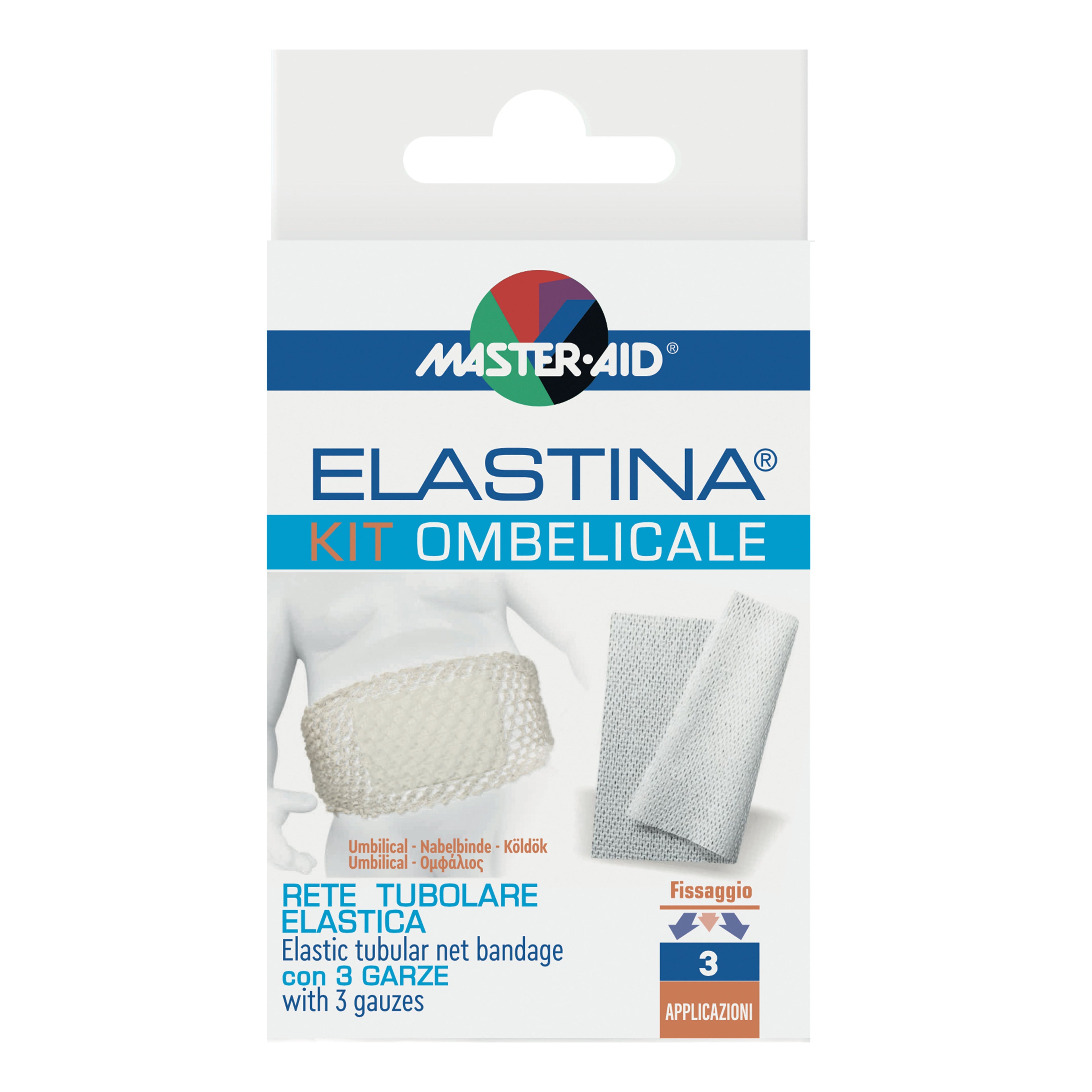 RETE TUBOLARE ELASTICA IPOALLERGENICA PER CINTURA OMBELICALEMASTER-AID 4,5 CM IN TENSIONE CALIBRO 5,5 CM