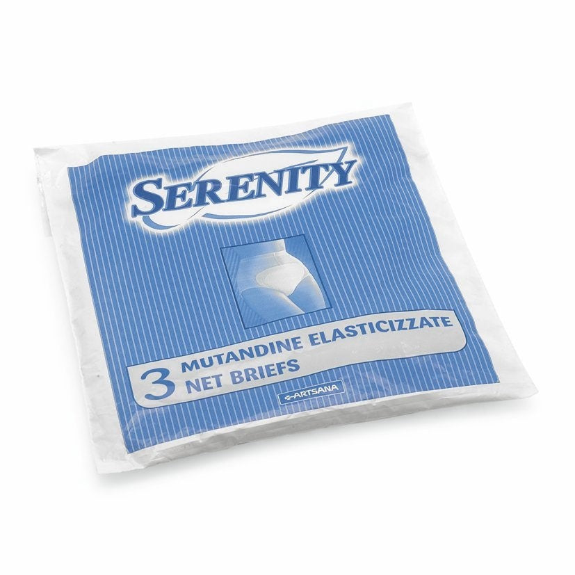 MUTANDINA ELASTICA RETTANGOLARE A RETE SERENITY L 3 PEZZI