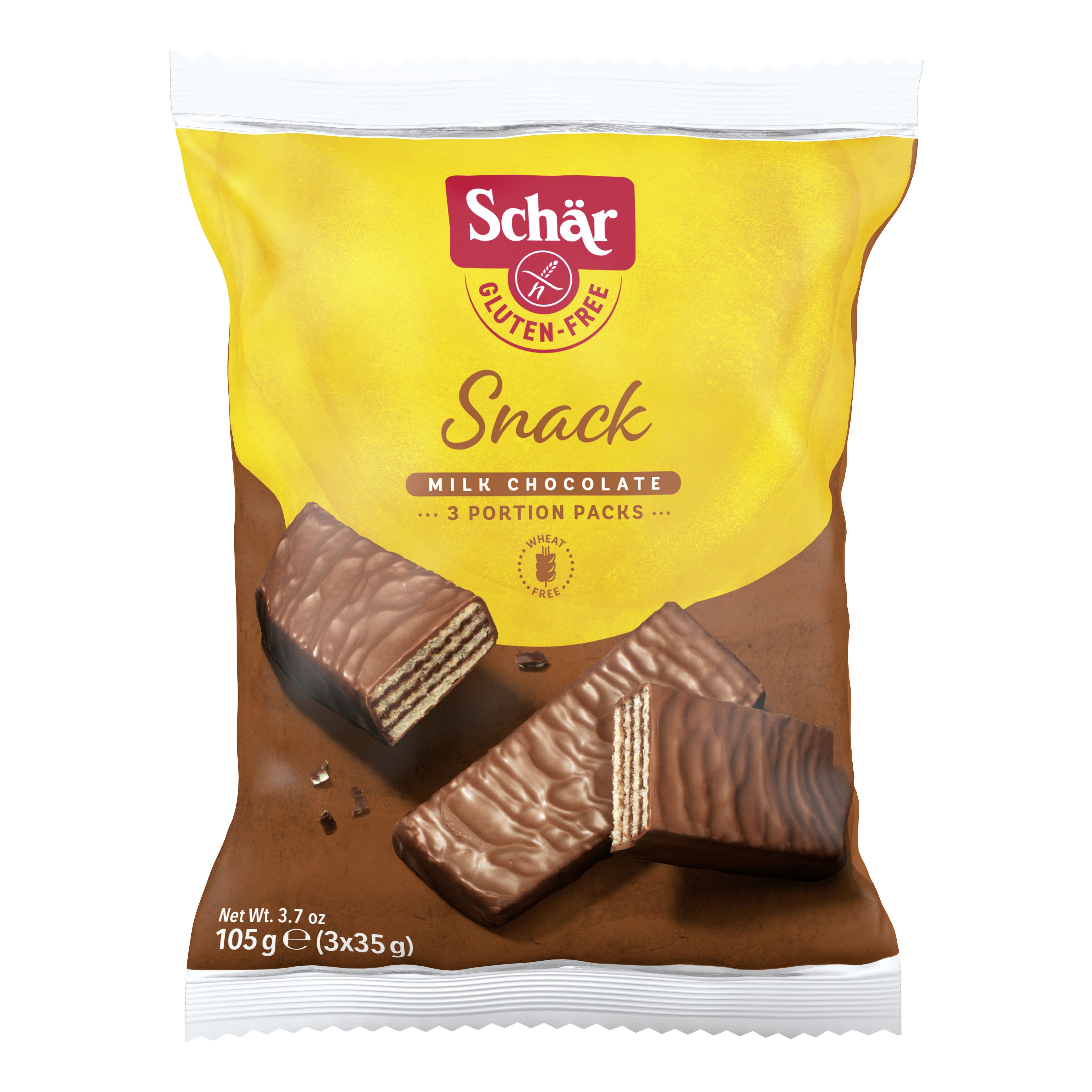 SCHAR SNACK CON CIOCCOLATO AL LATTE E NOCCIOLE 3 WAFER X 35G