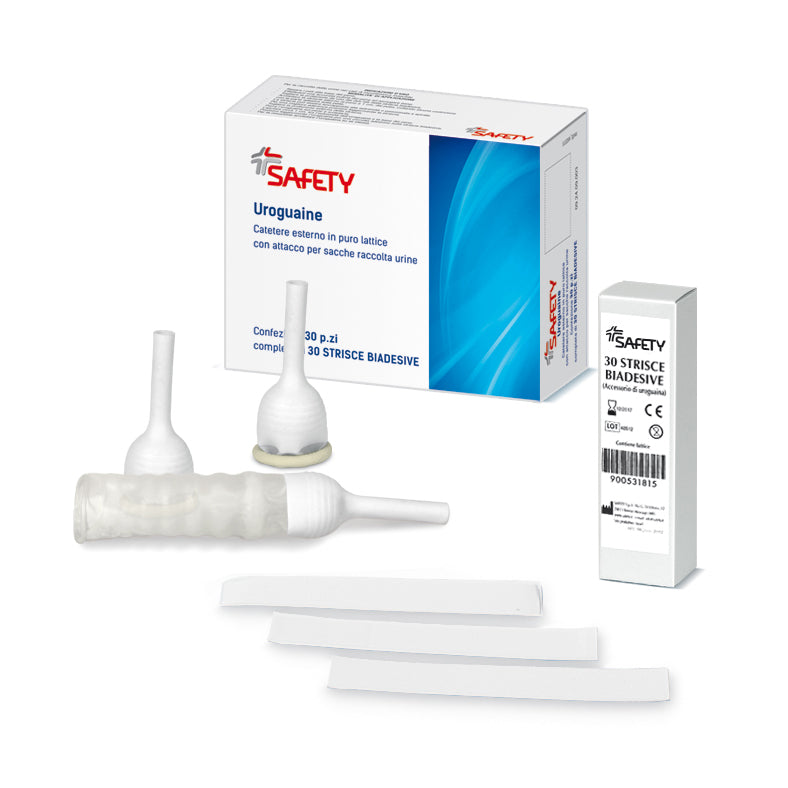 CATETERE ESTERNO CON STRISCIA BIADESIVA UROGUAINA 30 MM 30 PEZZI