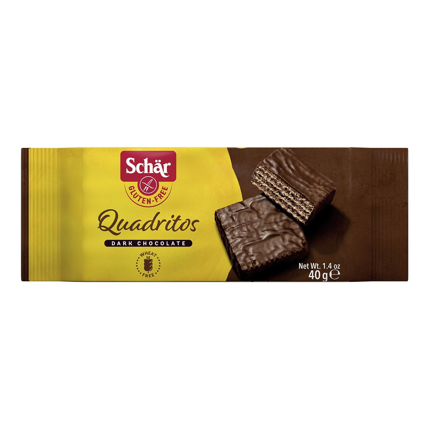 SCHAR QUADRITOS WAFER CON CACAO RICOPERTI DI CIOCCOLATO FONDENTE 40 G