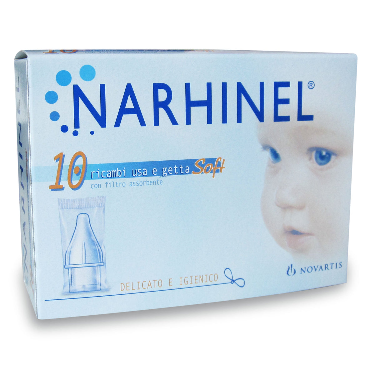 RICARICA USA E GETTA PER ASPIRATORE NASALE NARHINEL 10 PEZZISOFT ARTICOLO 526405