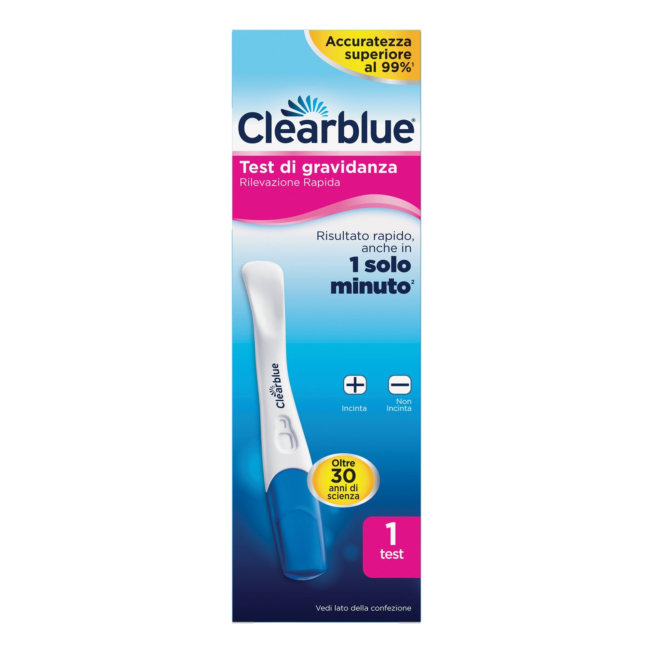TEST DI GRAVIDANZA CLEARBLUE RILEVAZIONE RAPIDA 1 PEZZO