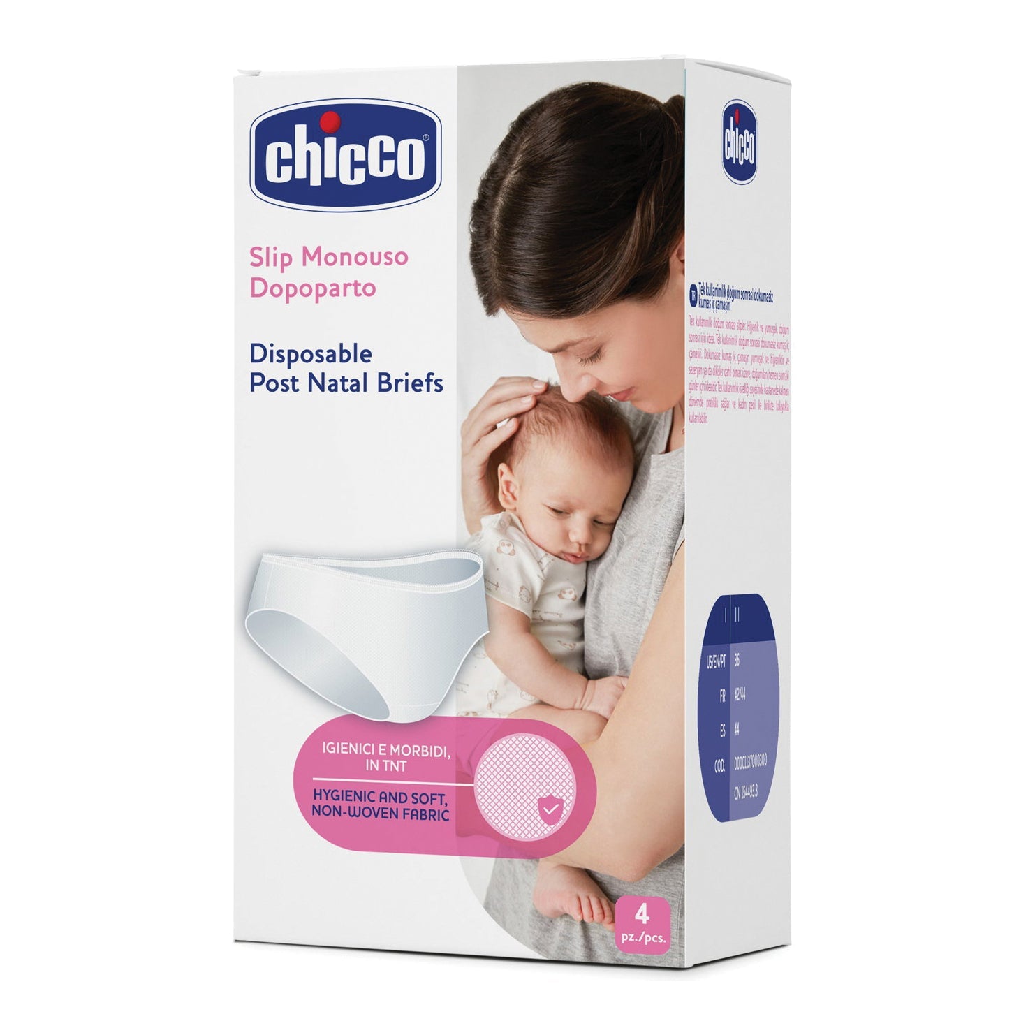 CHICCO MAMMA DONNA SLIP TESSUTO NON TESSUTO MISURA 3 4 PEZZI