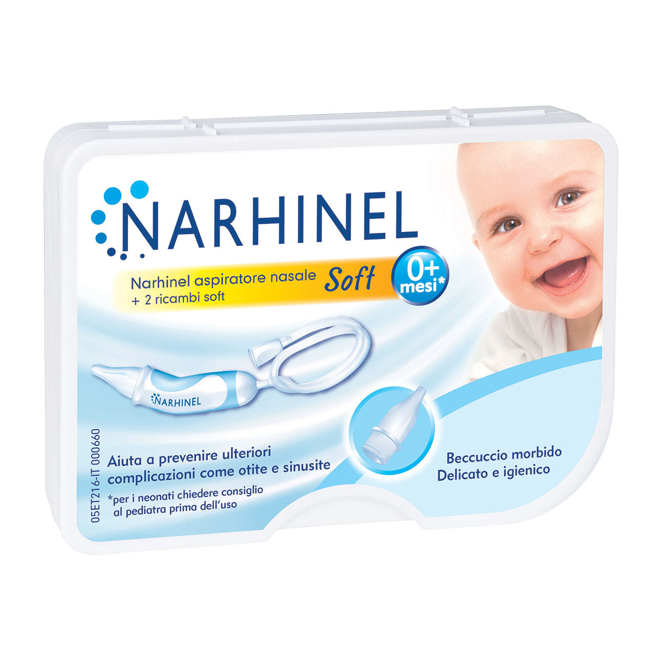 ASPIRATORE NASALE NARHINEL SOFT 1 PEZZO + 2 RICAMBI