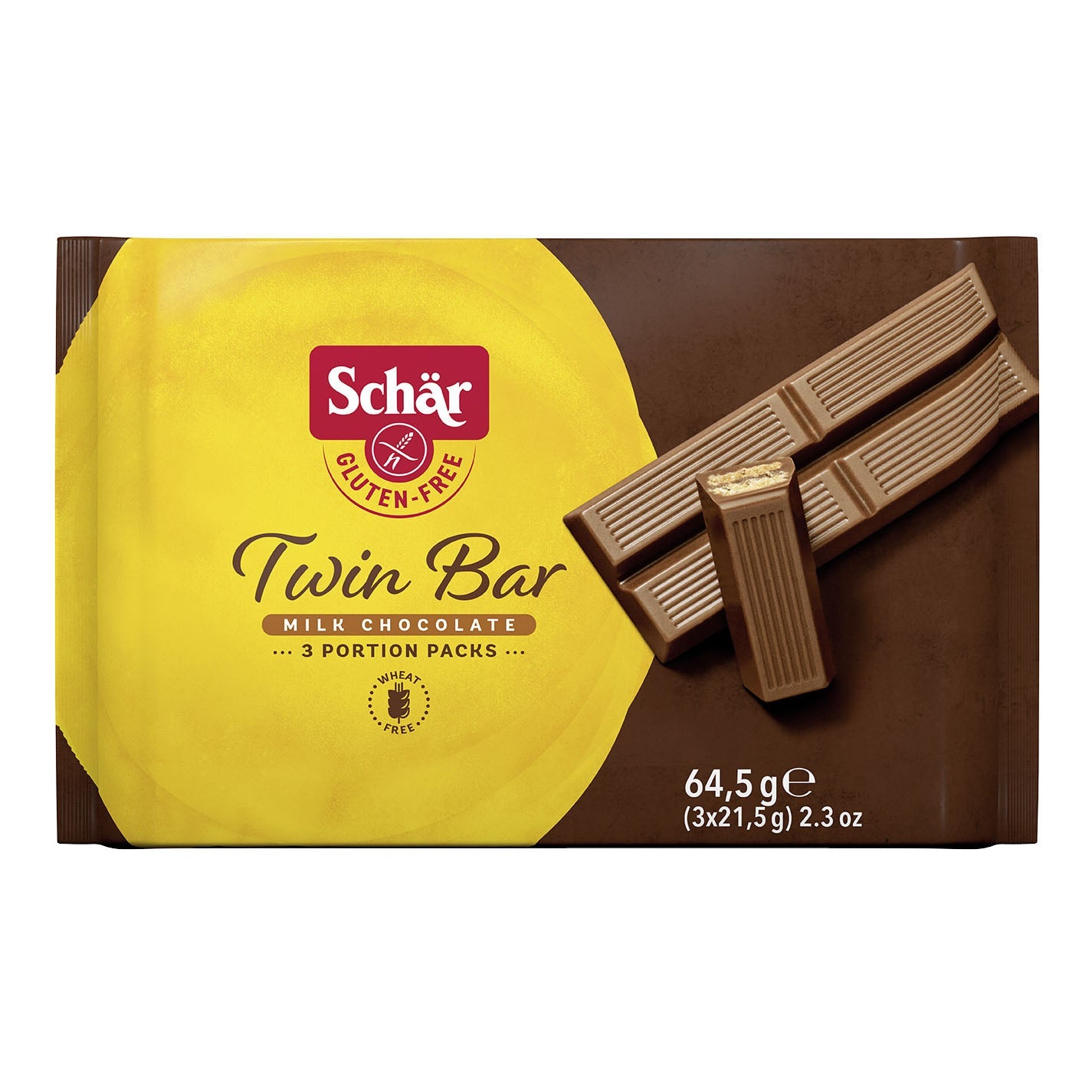 SCHAR TWIN BAR WAFERS RICOPERTI DI CIOCCOLATO AL LATTE 3 PEZZI DA 21,5 G