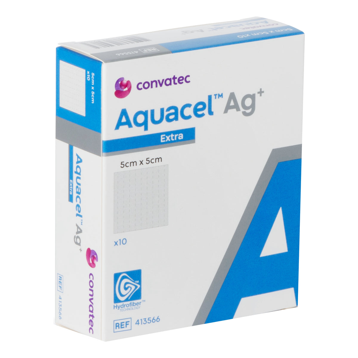 MEDICAZIONE IN HYDROFIBER E IONI ARGENTO INTESSUTA IN LYOCELL AQUACEL AG + EXTRA 5X5CM 10 PEZZI