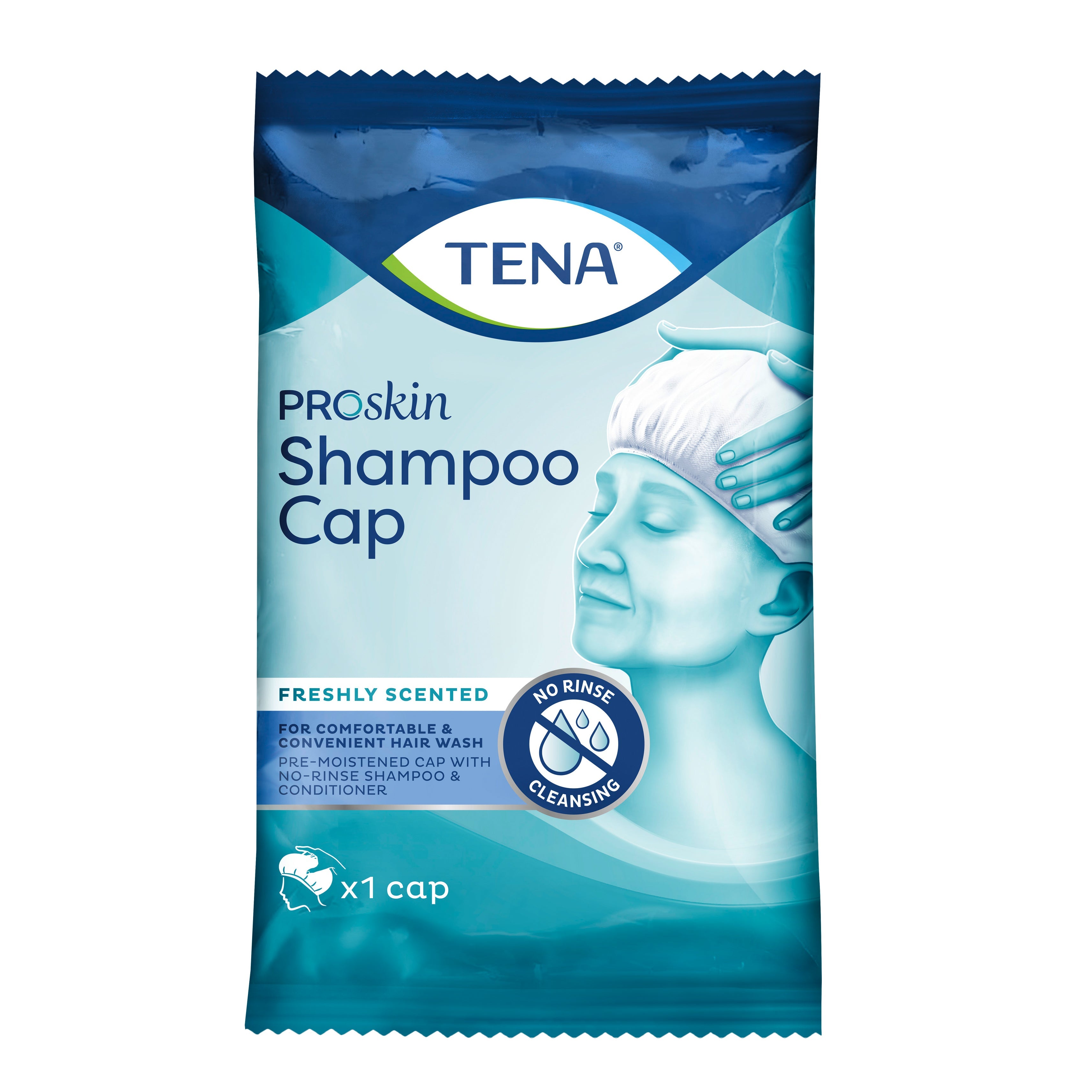 CUFFIA SHAMPOO PREUMIDIFICATA TENA SHAMPOO CAP CUFFIA 1 PEZZO