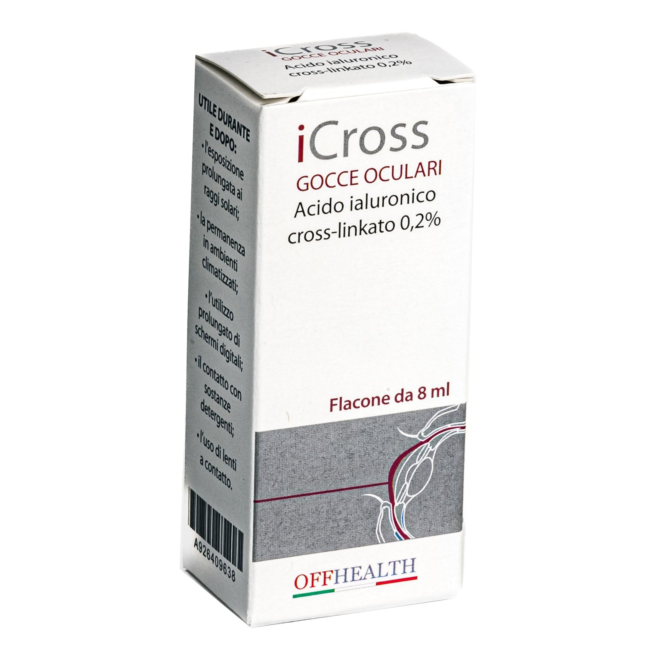 ICROSS GOCCE OCULARI SOLUZIONE OFTALMICA ACIDO IALURONICO CROSS-LINKATO 0,2% 8 ML