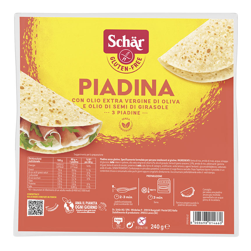 SCHAR PIADINA 3 PEZZI DA 80 G