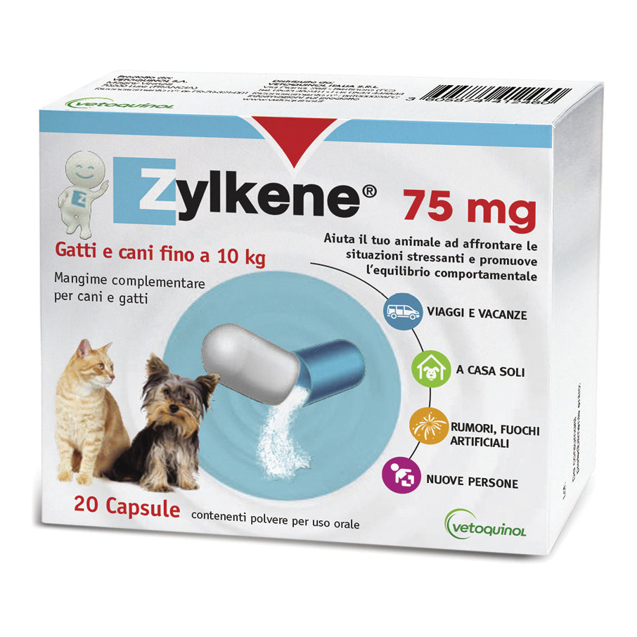 ZYLKENE CANI E GATTI FINO A 10KG 20 CAPSULE 75 MG