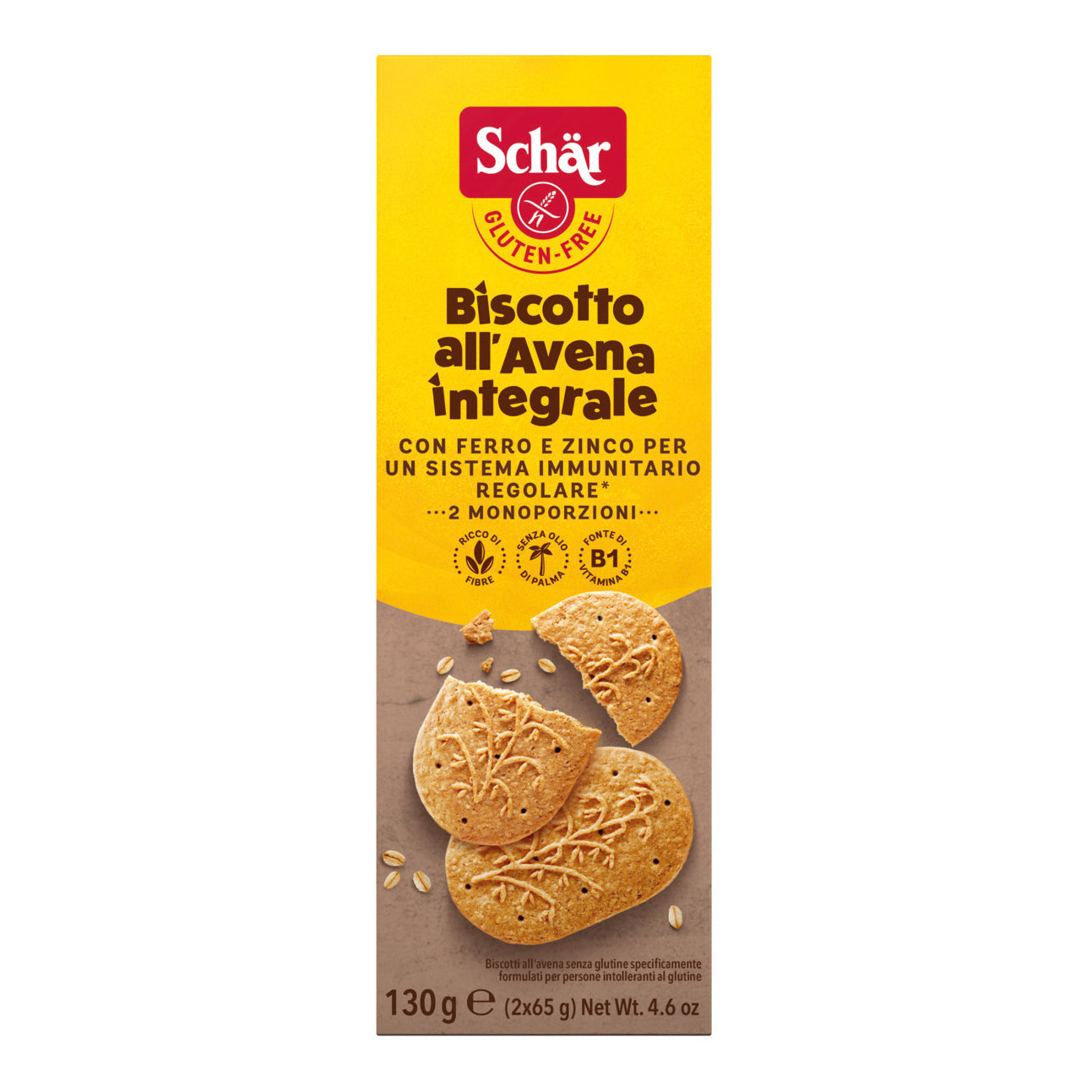SCHAR BISCOTTI ALL'AVENA 2 BUSTE DA 65 G