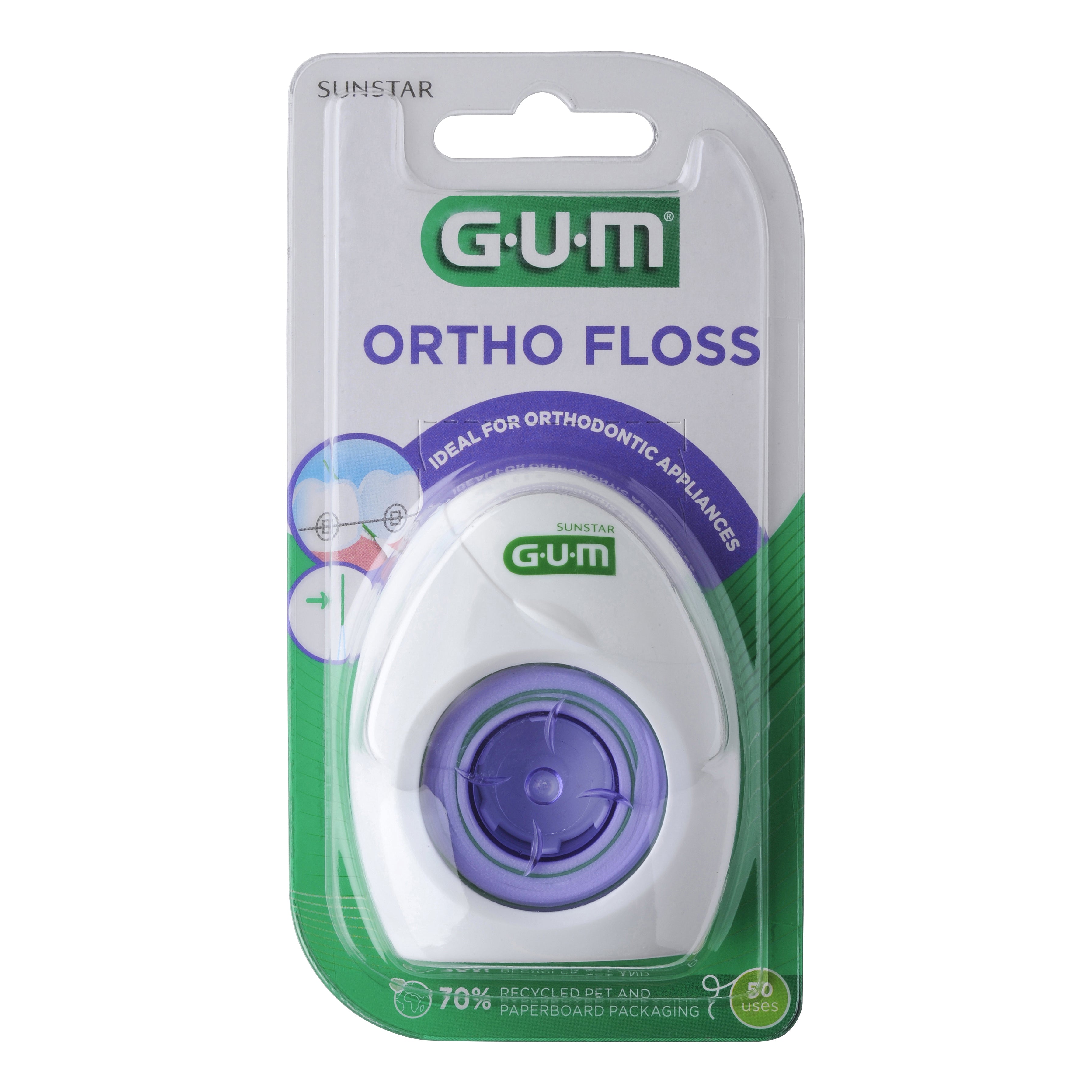 GUM ORTHO FLOSS FILO SPUGNOSO 50 PEZZI